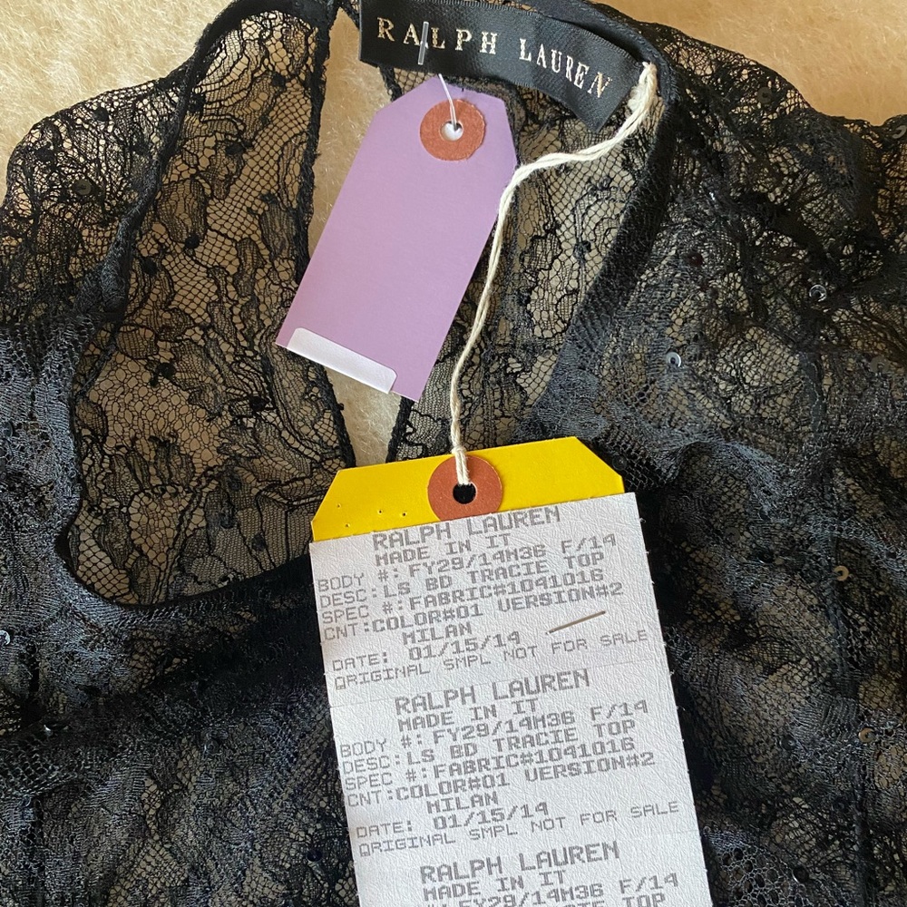 Ralph Lauren black label Black Tracie lace top with sequins. Size S - Picture 5 of 6